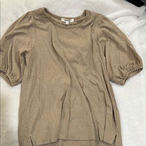 Splendid Tan Puff Sleeve Blouse